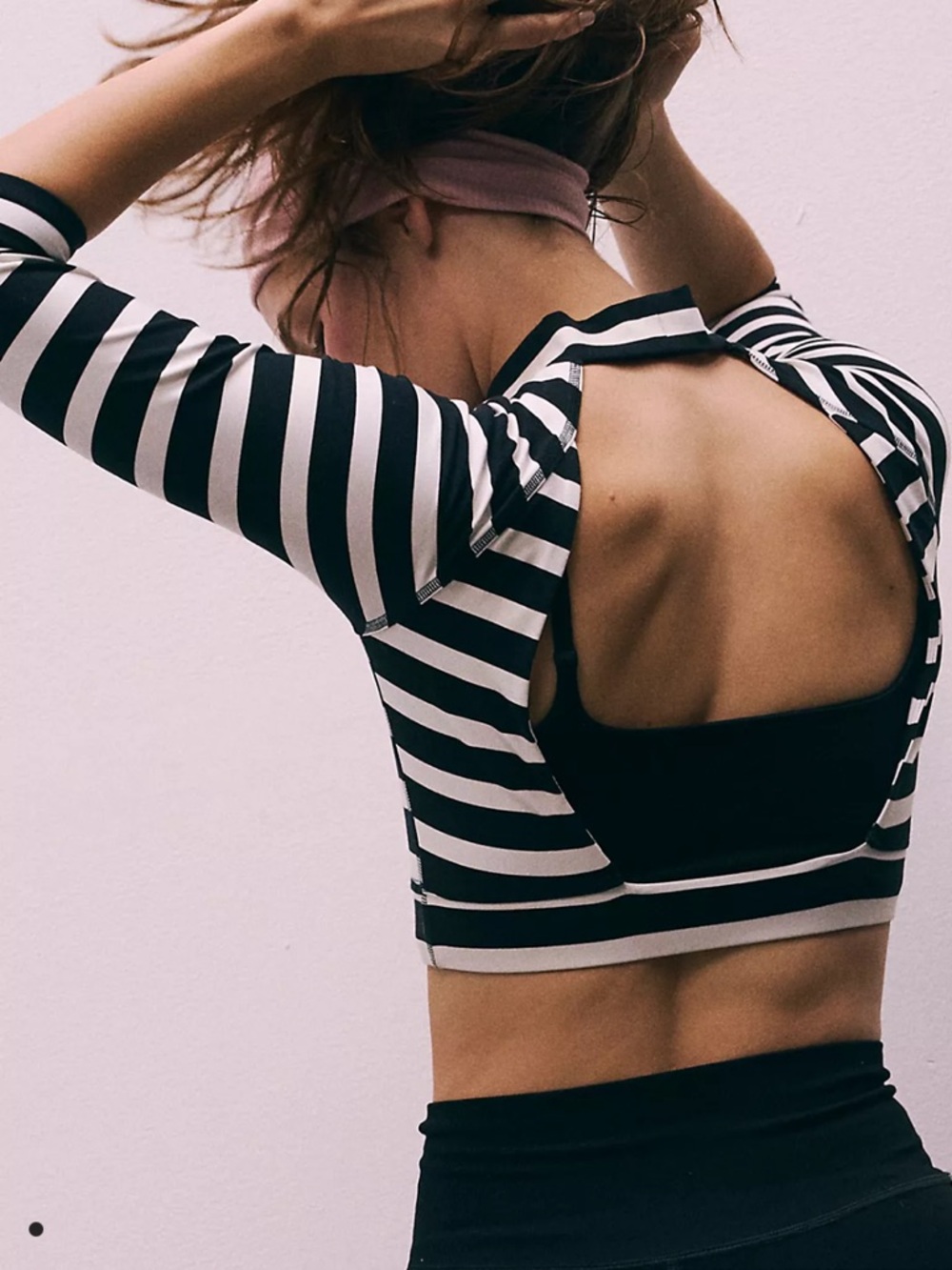 FP Movement by Free People Black & White Stripe Top Size M
